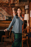 The Akar Kita Women Kedah Blouse Top - Pine Green