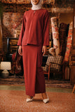 The Akar Kita Women Folded Skirt - Maroon Dust