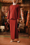 The Akar Kita Women Folded Skirt - Maroon Dust