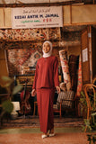 The Akar Kita Women Kedah Blouse Top - Maroon Dust