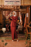 The Akar Kita Women Kedah Blouse Top - Maroon Dust