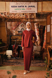 The Akar Kita Women Kedah Blouse Top - Maroon Dust