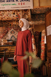 The Akar Kita Women Kedah Blouse Top - Maroon Dust