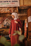 The Akar Kita Women Kedah Blouse Top - Maroon Dust