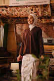 The Akar Kita Women Kebaya Top - Dark Burgundy