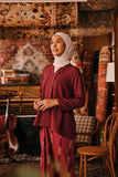 The Akar Kita Women Kebaya Top - Burgundy