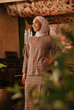 The Akar Kita Women Kedah Blouse Top - Verdant Grid