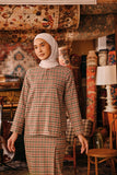 The Akar Kita Women Kedah Blouse Top - Verdant Grid