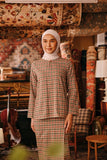 The Akar Kita Women Kedah Blouse Top - Verdant Grid