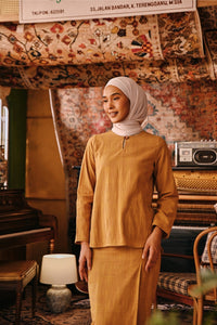 The Akar Kita Women Kedah Blouse Top - Nature Gold