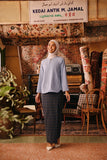 The Akar Kita Women Kedah Blouse Top - Blue Fog