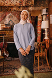 The Akar Kita Women Kedah Blouse Top - Blue Fog