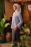 The Akar Kita Women Kedah Blouse Top - Blue Fog