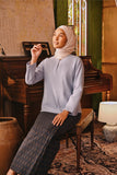 The Akar Kita Women Kedah Blouse Top - Blue Fog