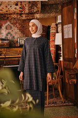 The Akar Kita Women Kurung Riau Top - Grey Harvest