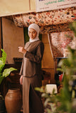 The Akar Kita Women Kedah Blouse Top - Brown Dash