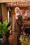 The Akar Kita Women Kedah Blouse Top - Brown Dash