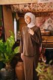 The Akar Kita Women Kedah Blouse Top - Brown Dash