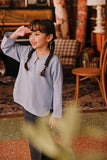 The Akar Kita Kedah Blouse Top - Blue Fog