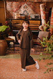 The Akar Kita Kedah Blouse Top - Brown Dash