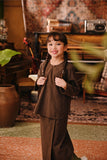 The Akar Kita Kedah Blouse Top - Brown Dash