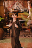 The Akar Kita Kedah Blouse Top - Brown Dash