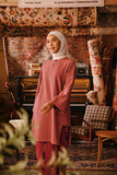 The Akar Kita Women Kurung Riau Top - Dark Mauve