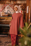 The Akar Kita Women Kurung Riau Top - Dark Mauve