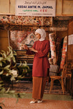 The Akar Kita Women Kurung Riau Top - Maroon Dust