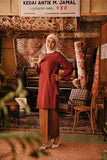 The Akar Kita Women Kurung Riau Top - Maroon Dust