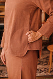 The Akar Kita Women Kedah Blouse Top - Brownflux