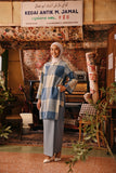 The Akar Kita Women Kurung Riau Top - Blue Square