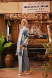 The Akar Kita Women Kurung Riau Top - Blue Square