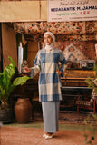 The Akar Kita Women Kurung Riau Top - Blue Square