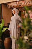 The Akar Kita Women Kurung Riau Top - Nature Linen