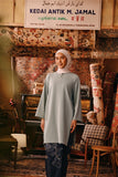 The Akar Kita Women Kurung Riau Top - Gray Mist