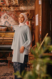 The Akar Kita Women Kurung Riau Top - Gray Mist