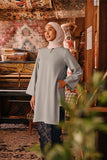 The Akar Kita Women Kurung Riau Top - Gray Mist