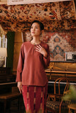 The Akar Kita Women Kedah Blouse Top - Dark Mauve