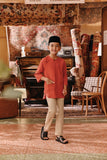 The Akar Kita 3/4 Sleeve Kurta - Red Dash