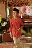 The Akar Kita 3/4 Sleeve Kurta - Red Dash