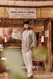 The Akar Kita Men 3/4 Sleeve Kurta - Nature Linen