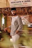 The Akar Kita Men 3/4 Sleeve Kurta - Nature Linen