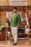 The Akar Kita Men 3/4 Sleeve Kurta - Greenflux