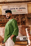 The Akar Kita Men 3/4 Sleeve Kurta - Greenflux