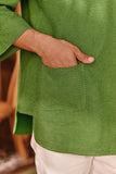 The Akar Kita Men 3/4 Sleeve Kurta - Greenflux