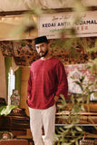 The Akar Kita Men 3/4 Sleeve Kurta - Ruby Harvest