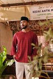 The Akar Kita Men 3/4 Sleeve Kurta - Ruby Harvest