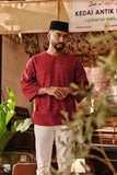 The Akar Kita Men 3/4 Sleeve Kurta - Ruby Harvest