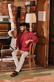 The Akar Kita Men 3/4 Sleeve Kurta - Ruby Harvest